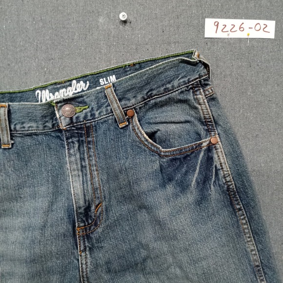 Wrangler Other - Wrangler Slim Straight Jeans Mens 33x34 Blue Denim 100% Cotton 88MWZDK